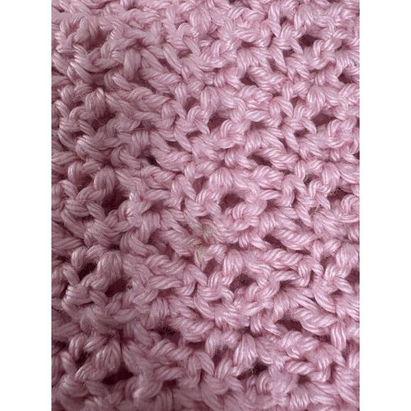 Handmade Crochet Baby Blanket Pink and Cream Ruffle Border 44"x29" Soft Yarn - Picture 9 of 9